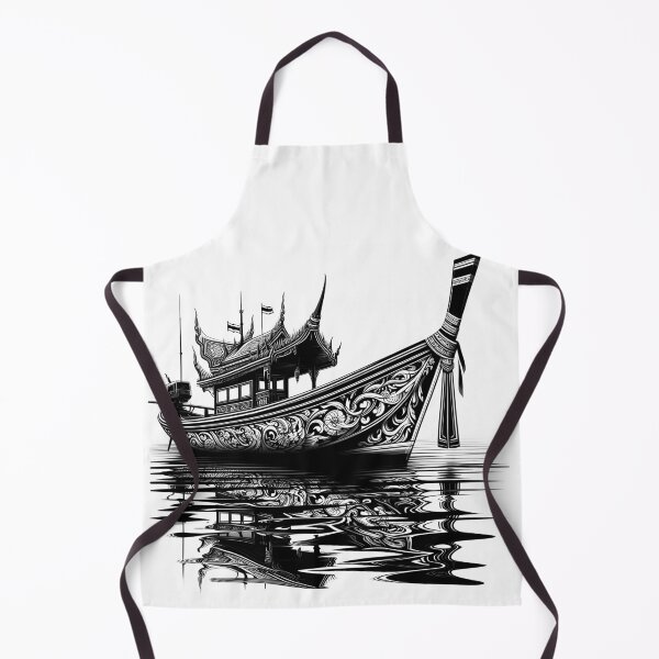 Item preview, Thai boat line drawing (2) - black designed and sold by fatimah-SL.