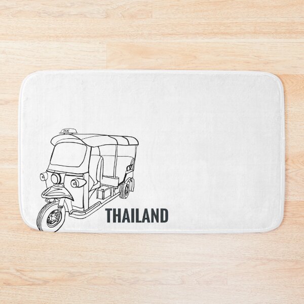 Item preview, Thailand TUKTUK car, traditional Thai vehicle in black and white hand drawn style designed and sold by pipikijung.