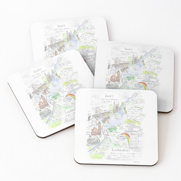 Item preview, Londonderry Derry Illustrated Map designed and sold by DebTheZeb.