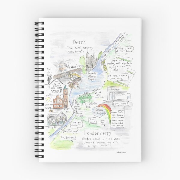 Item preview, Londonderry Derry Illustrated Map designed and sold by DebTheZeb.