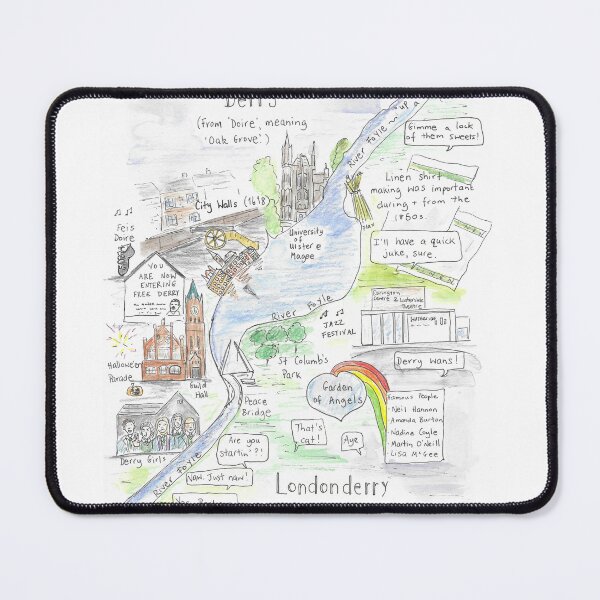 Item preview, Londonderry Derry Illustrated Map designed and sold by DebTheZeb.