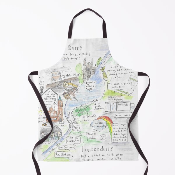 Item preview, Londonderry Derry Illustrated Map designed and sold by DebTheZeb.