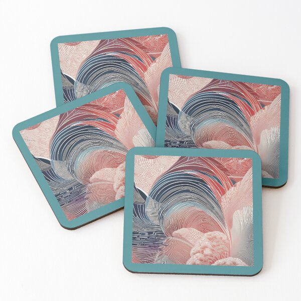Item preview, 3 of 4 Coral and blue all over print  designed and sold by Juliet  Thomas.