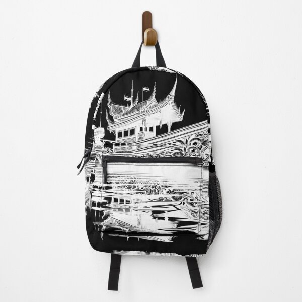 Item preview, Thai boat line drawing (2) - white designed and sold by fatimah-SL.