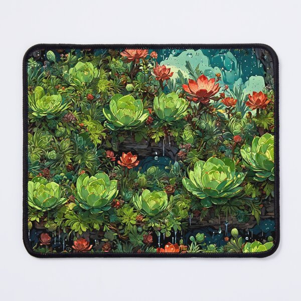 Item preview, Sempervivum Cacti Succulents seamless pattern cartoon art design designed and sold by BorgSpareParts.