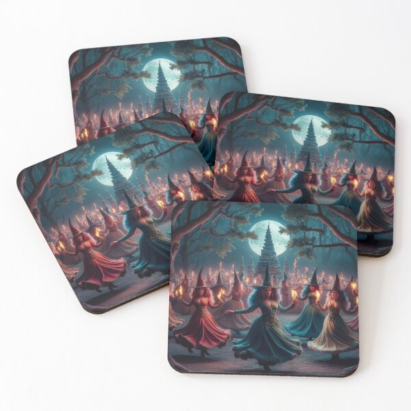 Item preview,  "Witches Dancing ". Funny Group of witches Dancing  with flame of fire in their hands. designed and sold by Obinne.