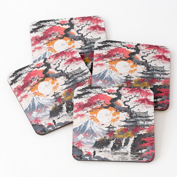 Item preview, Ukiyo-e Inspired Landscape, Ancient Japanese Art/5 designed and sold by Synthwave Poem.