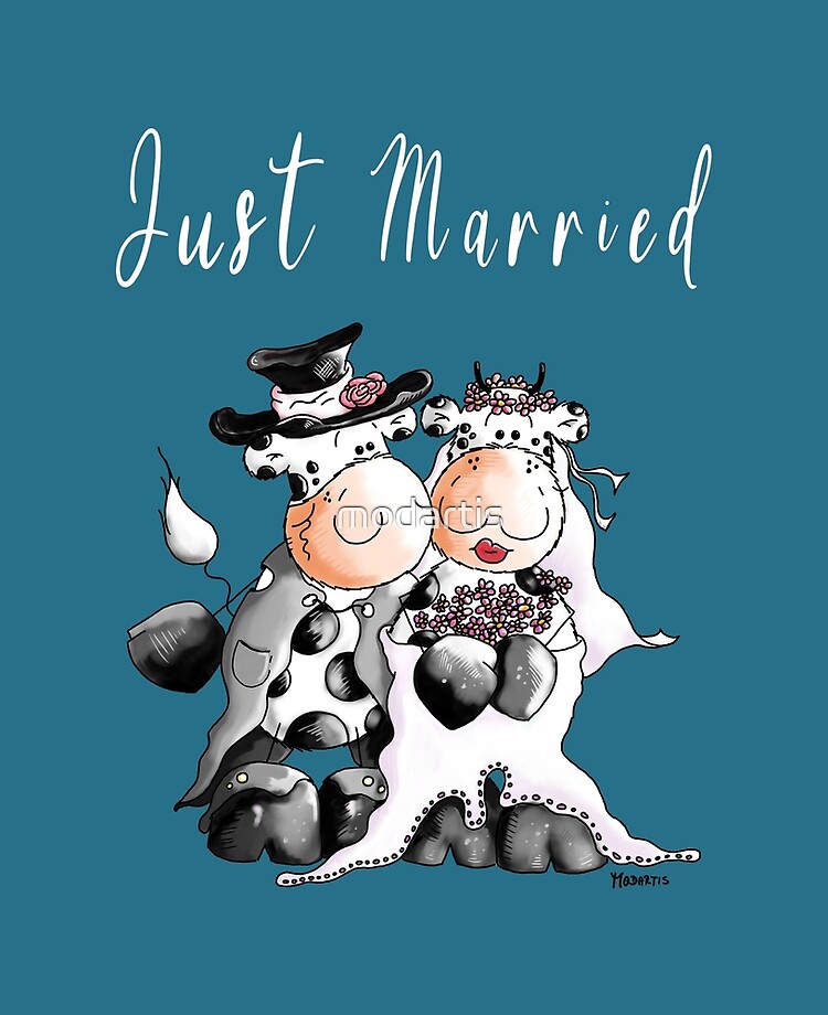 cow wedding cartoon