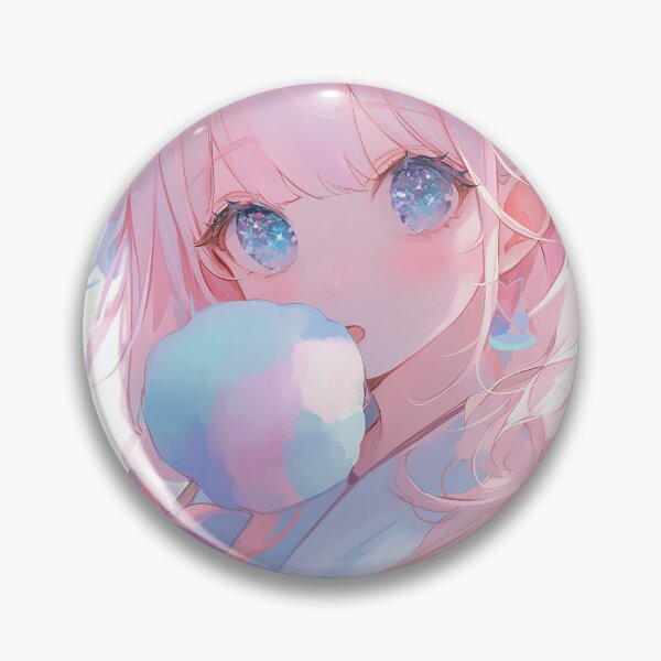 Item preview, a cute smiley girl who eats cotton candy designed and sold by Kawai Anime Shop.
