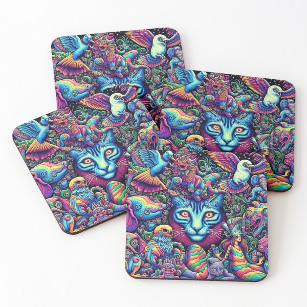 Item preview, trippy forest animals designed and sold by scabsecrete.
