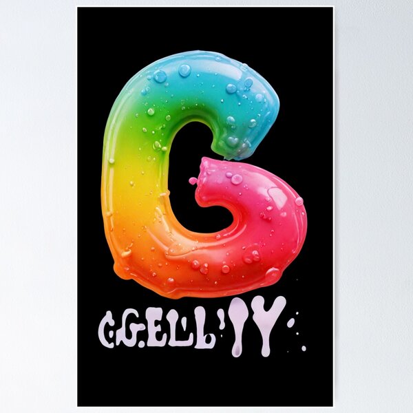 Item preview, Glistening Rainbow Gel Forms a Playful Number Six designed and sold by kosimazaki.