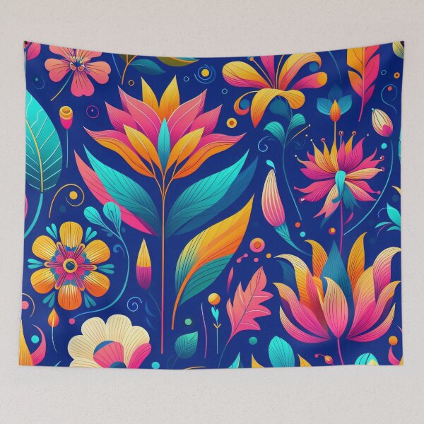 Item preview, Vivid Scandinavian Folk Art floral pattern  designed and sold by FOLK ART FUSION by heidiannemorris.