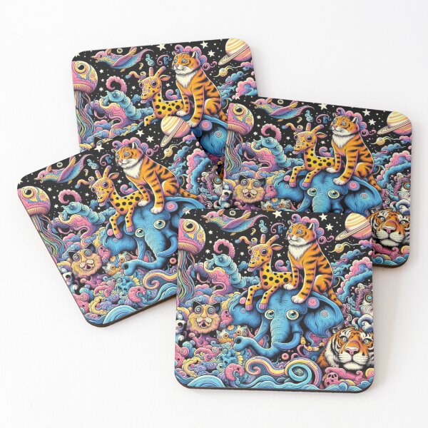 Item preview, trippy animals wall art designed and sold by scabsecrete.