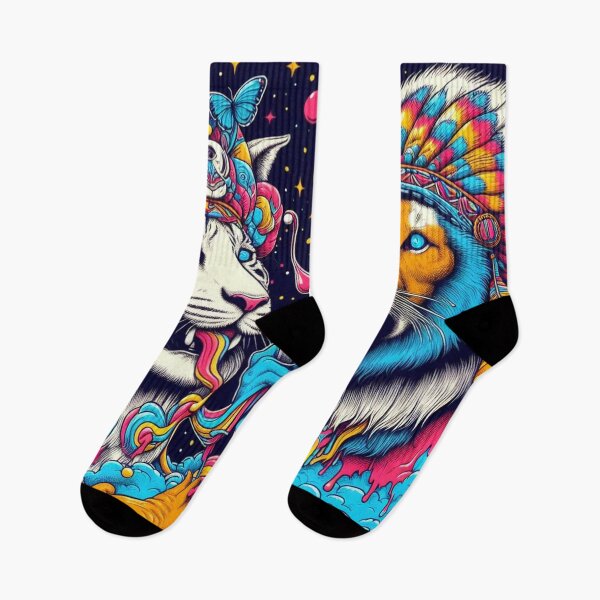 Item preview, indian lion trippy psychedelic art designed and sold by scabsecrete.