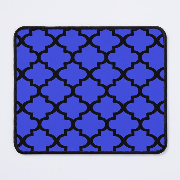 Item preview, Quatrefoil Pattern In Black Outline On Medium Blue designed and sold by taiche.