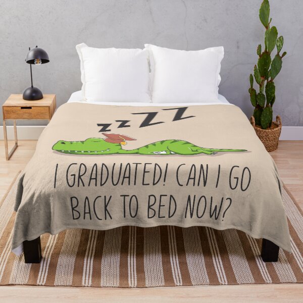 Item preview, "Funny Lazy Graduated T-rex Dinosaur: Senior Master Student of the Class of 2024, Proudly Graduated from High School and University – Can I Go Back to Bed Now?" designed and sold by artworkathome.