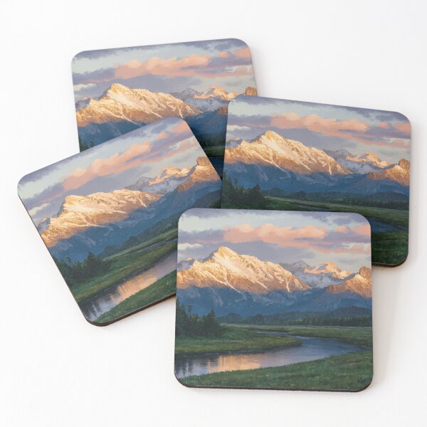 Item preview, Majestic mountains illuminated by the golden glow of the rising sun designed and sold by VividWays.
