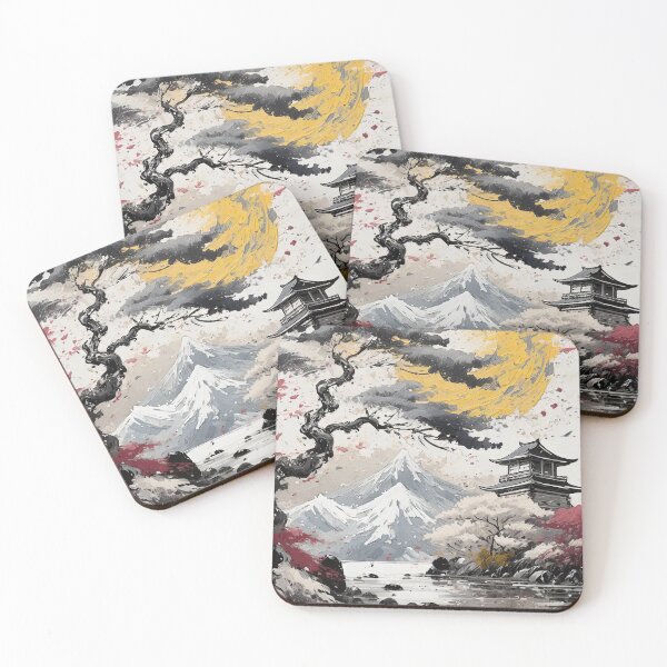 Item preview, Ukiyo-e Inspired Landscape, Ancient Japanese Art/6 designed and sold by Synthwave Poem.