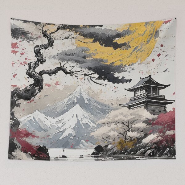 Item preview, Ukiyo-e Inspired Landscape, Ancient Japanese Art/6 designed and sold by Synthwave Poem.
