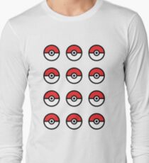 Pokeball Pattern Long Sleeve T-Shirt