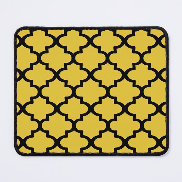 Item preview, Quatrefoil Pattern In Black Outline On Mustard Yellow designed and sold by taiche.