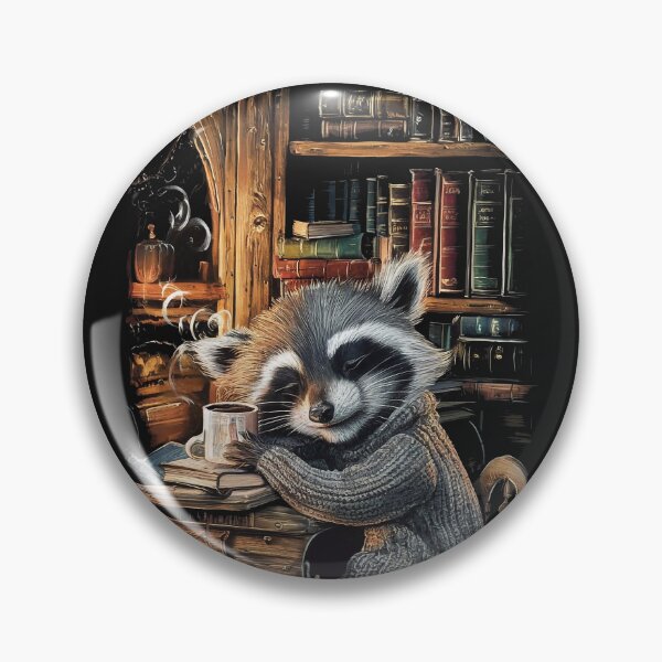 Item preview, Morning coffee and book with raccoon designed and sold by Tajdi.