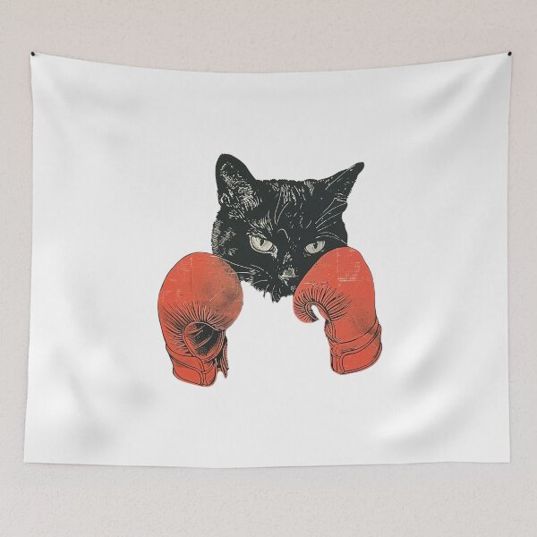 Item preview, Cat Boxing, Champion Boxer black cat designed and sold by CreativeArts-S.
