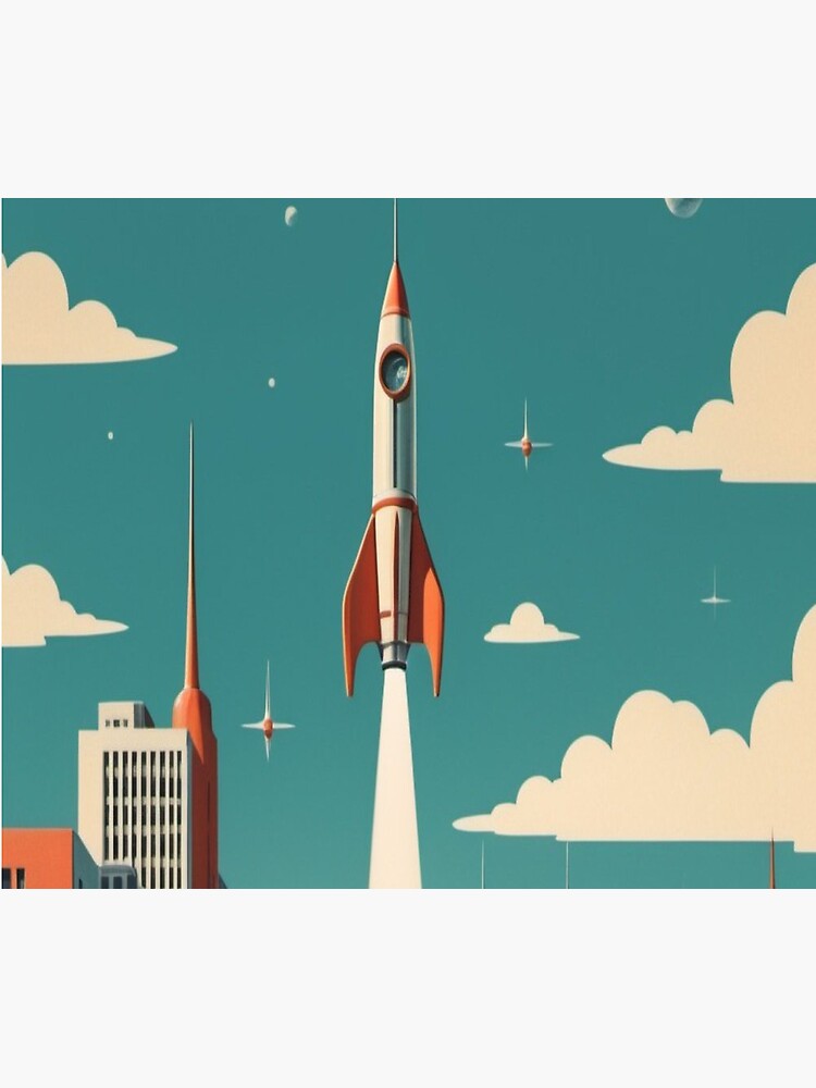 Thumbnail 5 of 5, Mouse Pad, Vintage Rocket Revival - Vintage Space Age designed and sold by eXtraHumans.