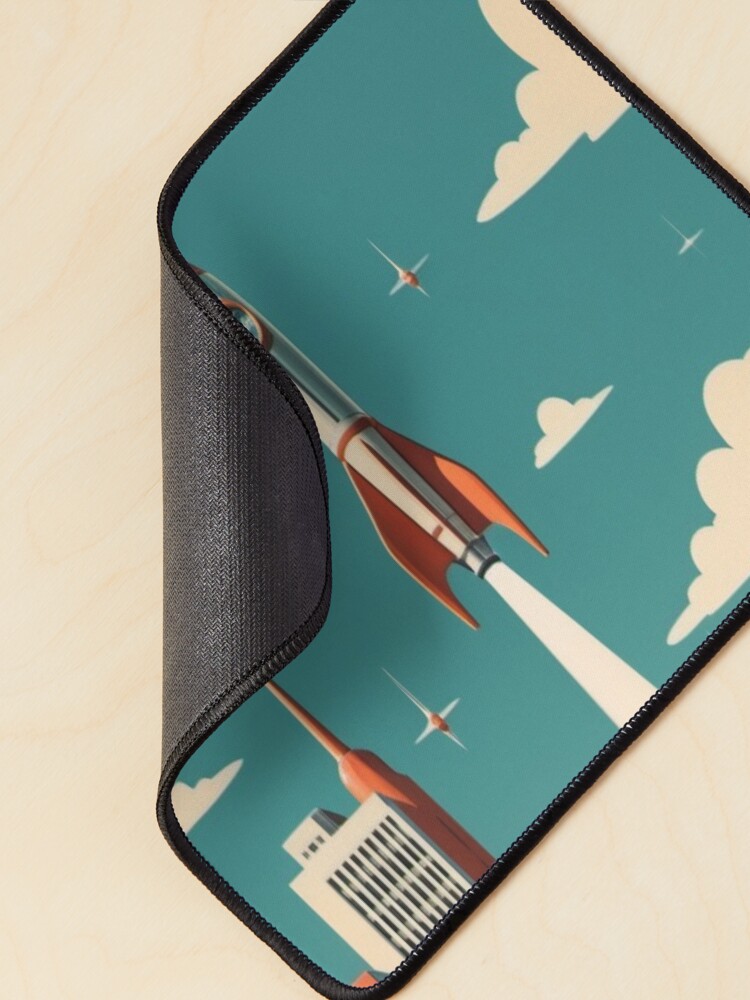 Thumbnail 2 of 5, Mouse Pad, Vintage Rocket Revival - Vintage Space Age designed and sold by eXtraHumans.