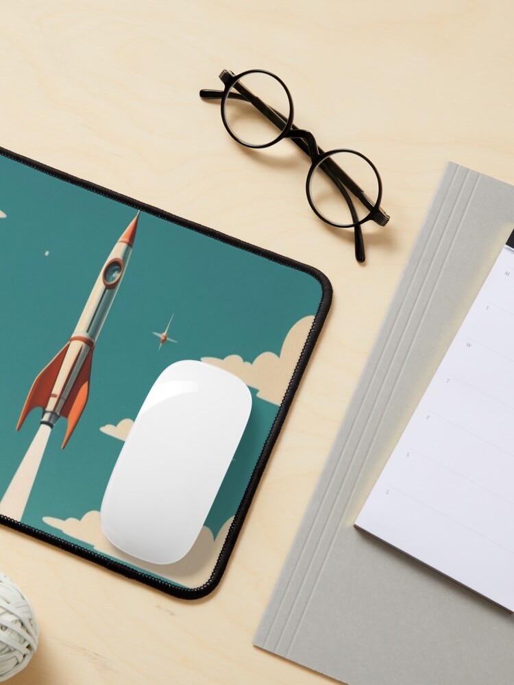 Thumbnail 3 of 5, Mouse Pad, Vintage Rocket Revival - Vintage Space Age designed and sold by eXtraHumans.