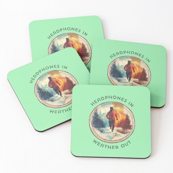 Item preview, Seasonal Soundscapes: Man with Headphones Running Through Winter and Summer designed and sold by zax454.