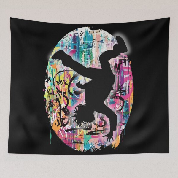 Item preview, Breakdancer on Graffiti Oval Background Design 1 of 12 designed and sold by Jenson Major.