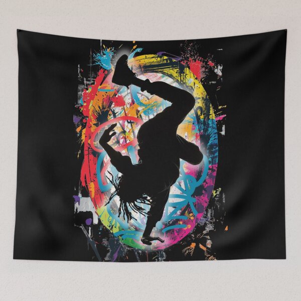 Item preview, Breakdancer on Graffiti Oval Background Design 7 of 12 designed and sold by Jenson Major.