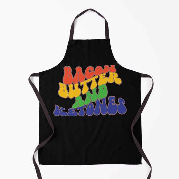Item preview, BACON BUTTER and KETONES keto vibe retro wavy text design designed and sold by Jt41.