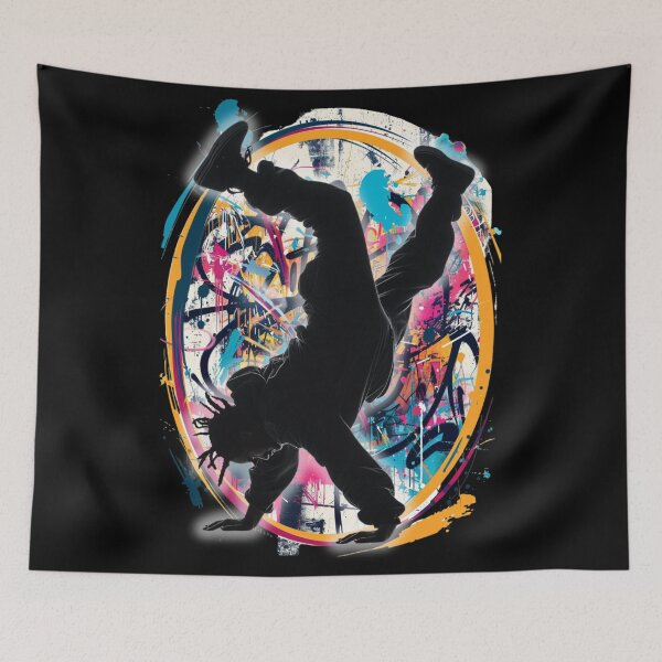 Item preview, Breakdancer on Graffiti Oval Background Design 8 of 12 designed and sold by Jenson Major.