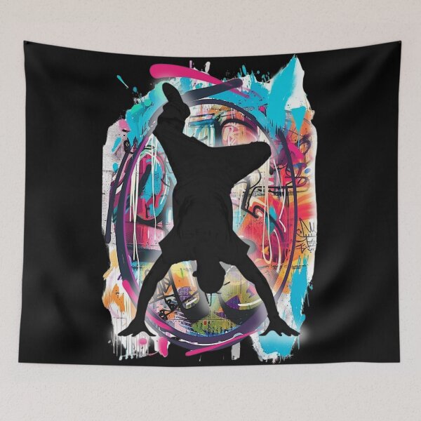 Item preview, Breakdancer on Graffiti Oval Background Design 9 of 12 designed and sold by Jenson Major.