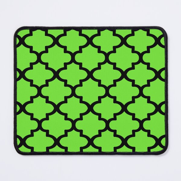 Item preview, Quatrefoil Pattern In Black Outline On Vivid Green designed and sold by taiche.