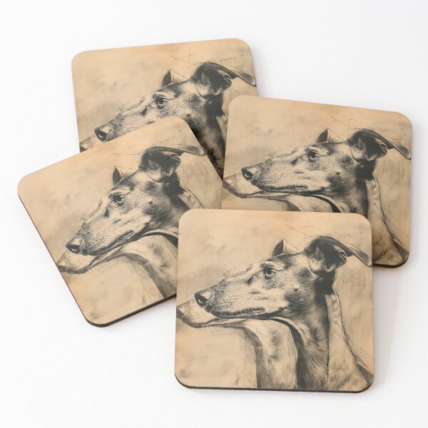 Item preview, Greyhound portrait vintage engraving designed and sold by vetustestudi.