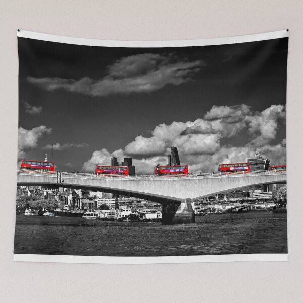 Item preview, Red London Buses Waterloo Bridge England designed and sold by AndyEvansPhotos.