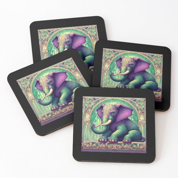 Item preview, Animal in Green Purple Golden and Ornaments _design 08 designed and sold by PictaNova.