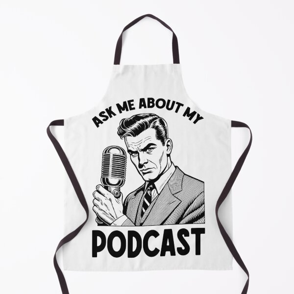 Item preview, Ask Me About My Podcast Funny Podcaster Vintage Microphone designed and sold by GrandeDuc.