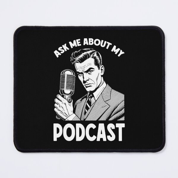 Item preview, Ask Me About My Podcast Funny Podcaster Vintage Microphone designed and sold by GrandeDuc.