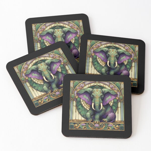 Item preview, Animal in Green Purple Golden and Ornaments _design 09 designed and sold by PictaNova.