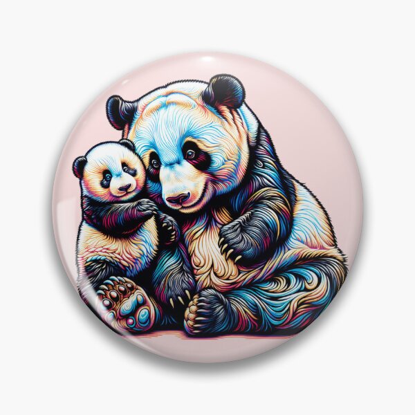 Item preview, Psychedelic Mama and Baby Panda Bear designed and sold by AnalajiaDesigns.