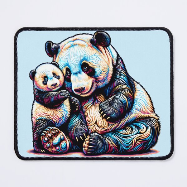 Item preview, Psychedelic Mama and Baby Panda Bear designed and sold by AnalajiaDesigns.
