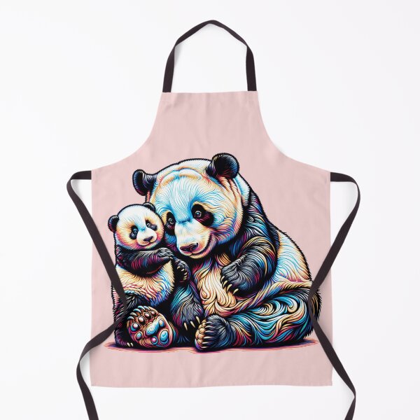 Item preview, Psychedelic Mama and Baby Panda Bear designed and sold by AnalajiaDesigns.