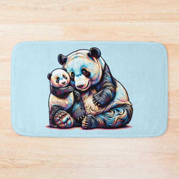 Item preview, Psychedelic Mama and Baby Panda Bear designed and sold by AnalajiaDesigns.