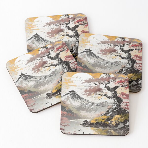 Item preview, Ukiyo-e Inspired Landscape, Ancient Japanese Art/7 designed and sold by Synthwave Poem.