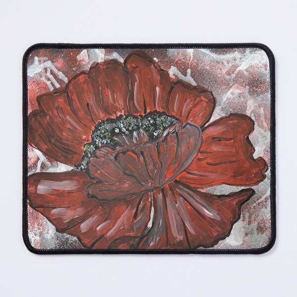Item preview, Red Poppy Abstract with Silver designed and sold by artisttype.