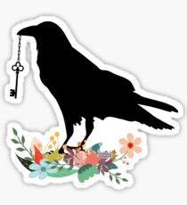 Raven with key. Sticker